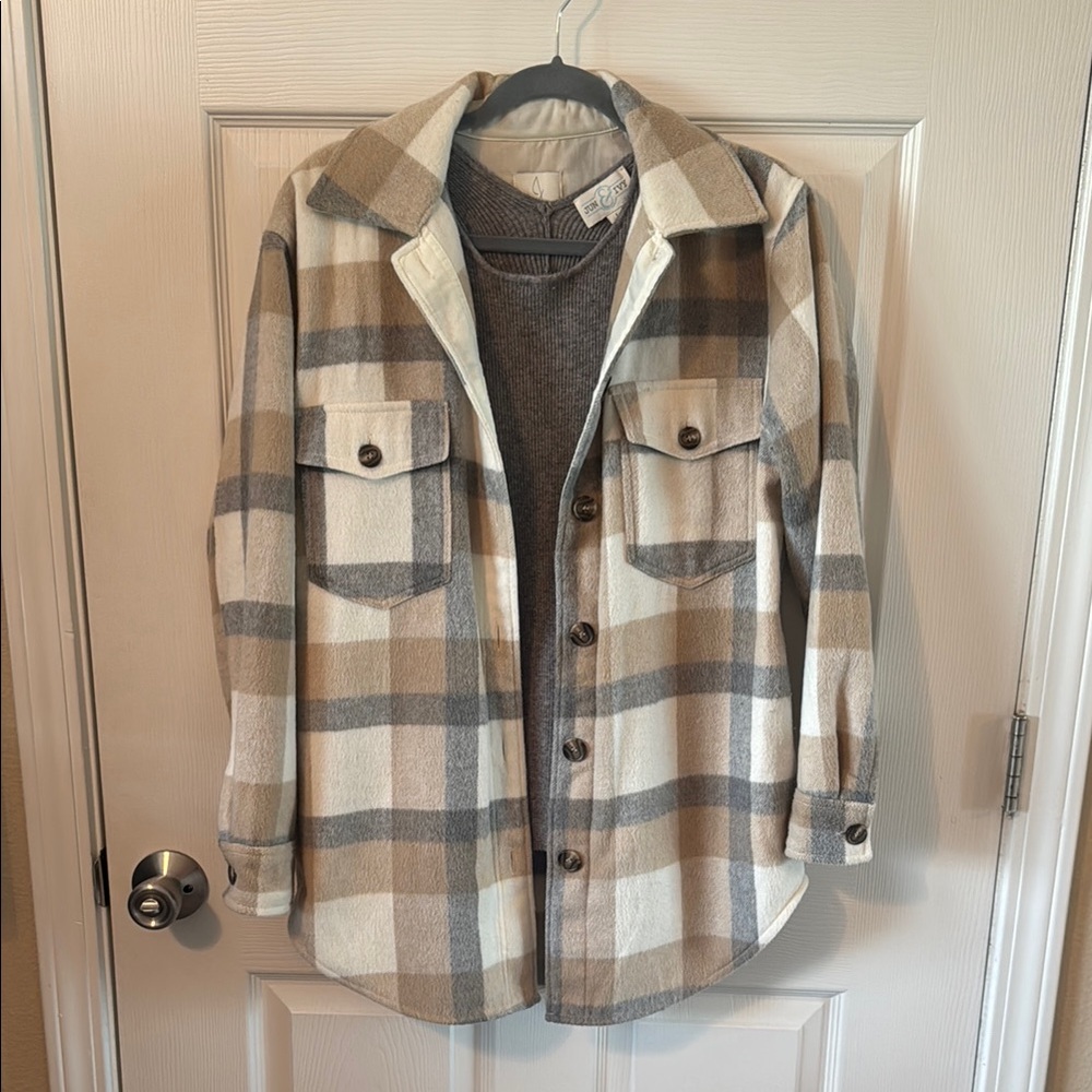 Plaid Button-Up Shacket